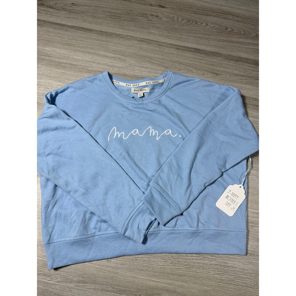 Rae Dunn "mama." Light Blue Crewneck Sweatshirt - NWT